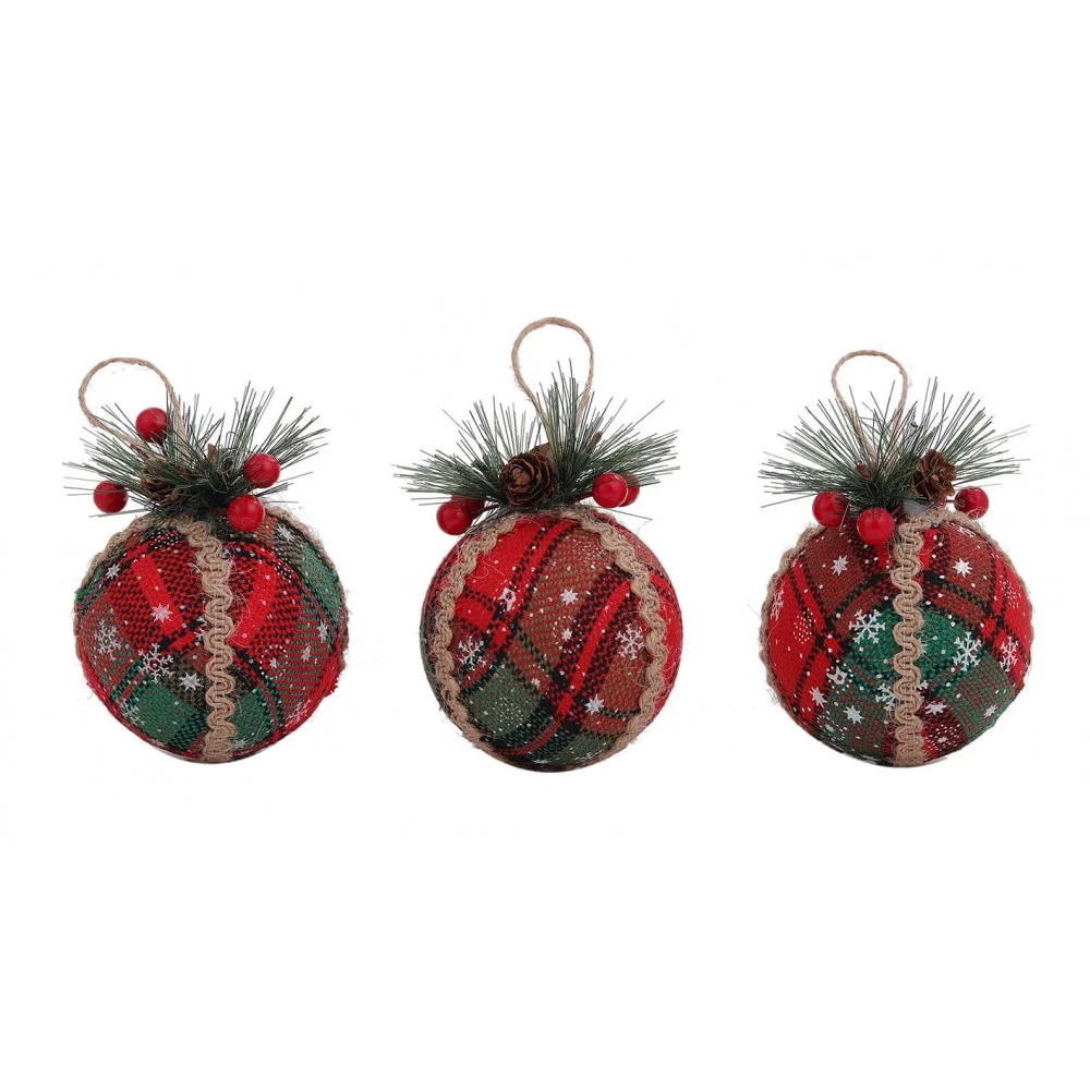 שלישיית כדורים משובצים מקושטים