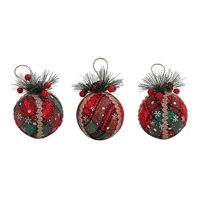 שלישיית כדורים משובצים מקושטים