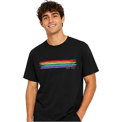 חולצת דגל גאווה Love Wins בצבע שחור