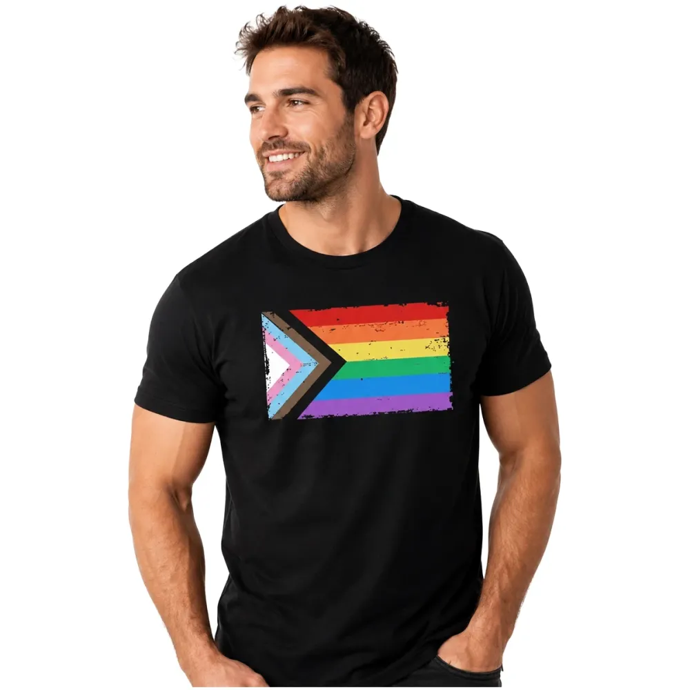 חולצת גאווה שחורה דגל LGBT