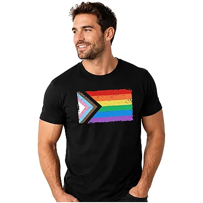 חולצת גאווה שחורה דגל LGBT