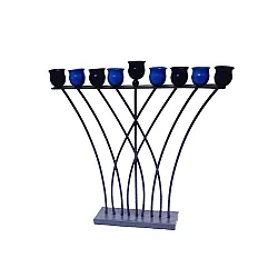 חנוכיית כד שמן מולטי אפור