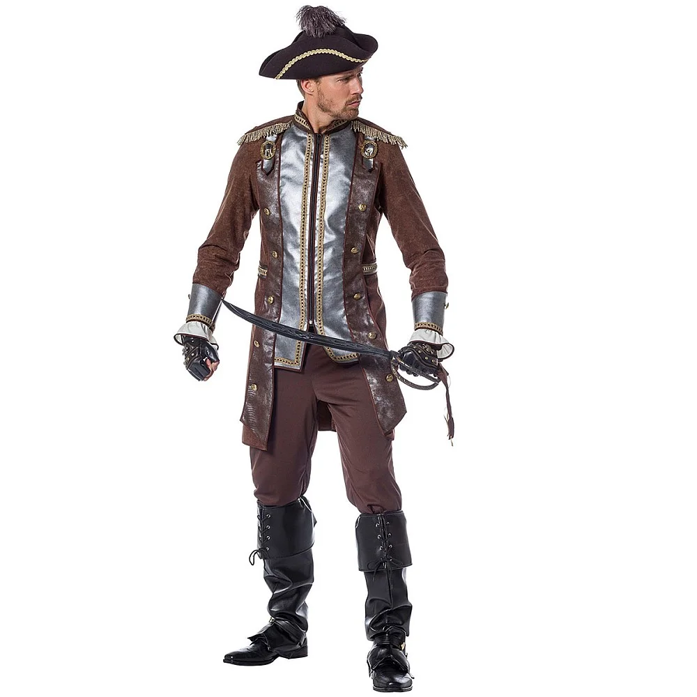 תחפושת חליפת פיראט חום לגבר