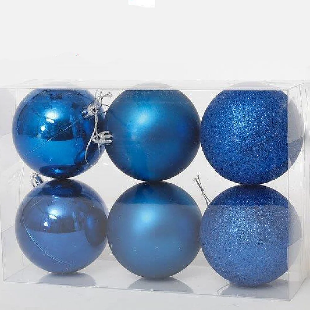 סט 6 כדורים יוקרתיים לעץ אשוח במבחר צבעים 8 סמ 