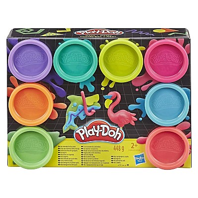 PLAY-DOH מעורב 8 צבעים - גוונים זוהרים