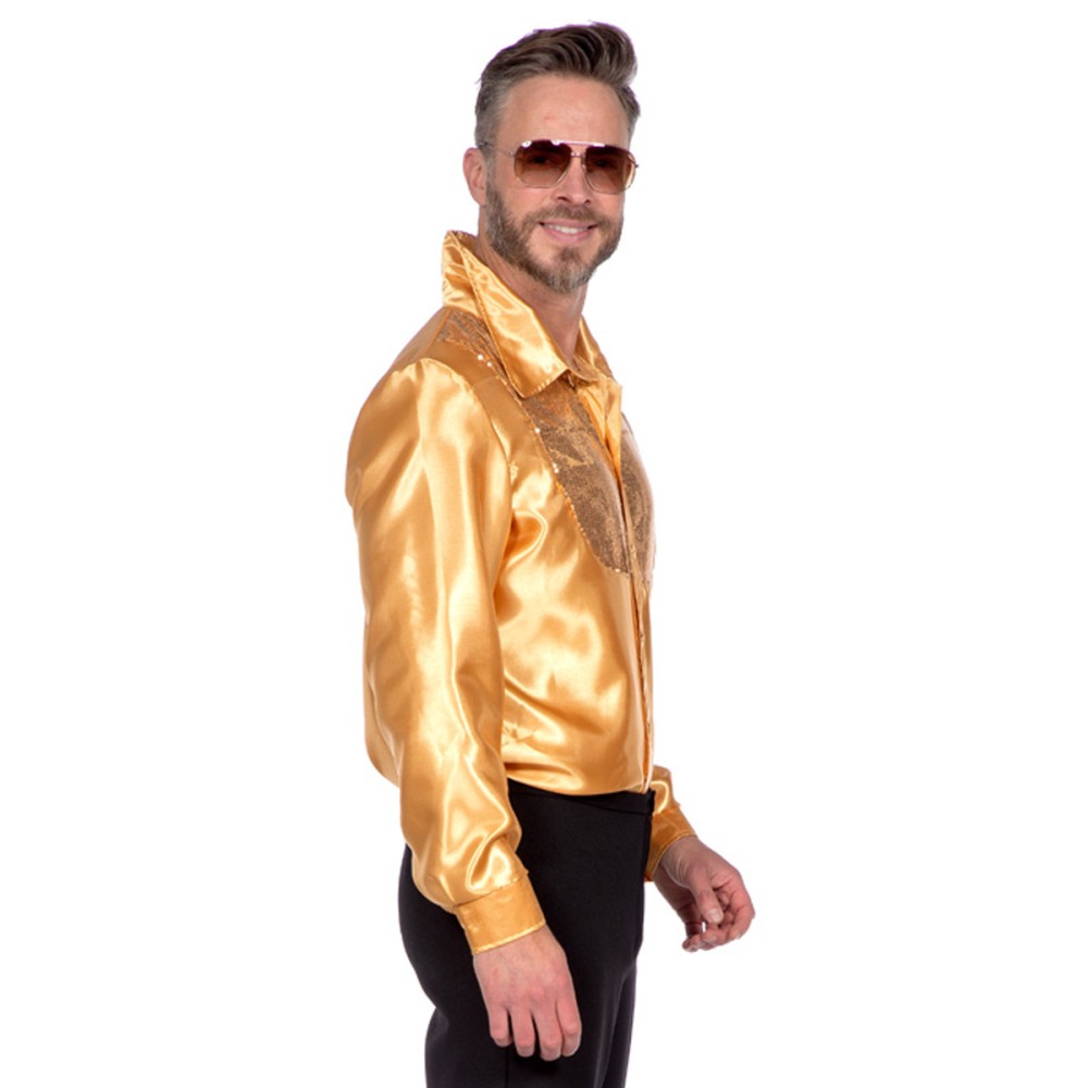 חולצת דיסקו יוקרתית בצבע זהב