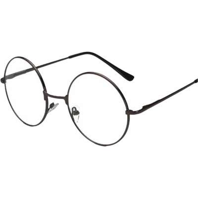 משקפיים עגולים עם מסגרת שחורה