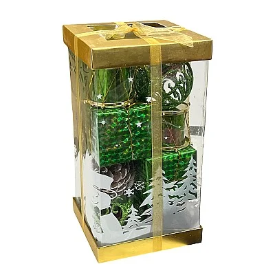 מארז קישוטים ירוק לעץ חג המולד