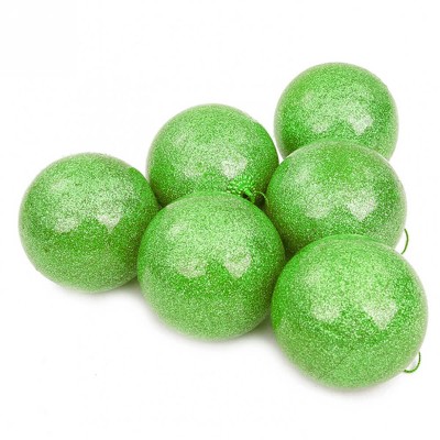 כדורים בצבע ירוק לעץ אשוח 6 סמ