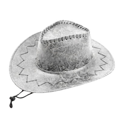 כובע קאובוי איקסים דמוי עור - אפור