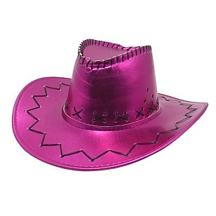 כובע קאובוי איקסים מבריק - פוקסיה