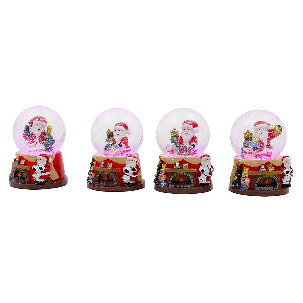 כדור שלג קטן לכריסמס עם סאונד ותאורה - סנטה ומתנות