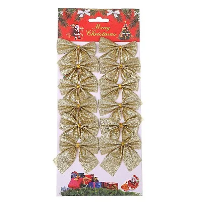 מארז 12 פפיונים מנצנצים בצבע זהב