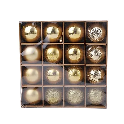 מארז 16 כדורי כריסמס יוקרתי מעוטר 6 ס״מ