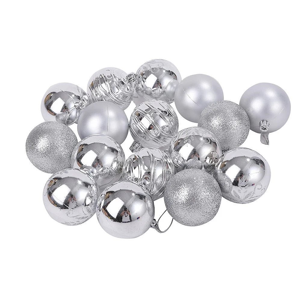 מארז 16 כדורי כריסמס יוקרתי מעוטר 6 ס״מ