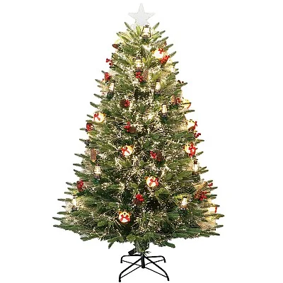 עץ אשוח עם תאורה חמה מובנית - 1.8 מ׳