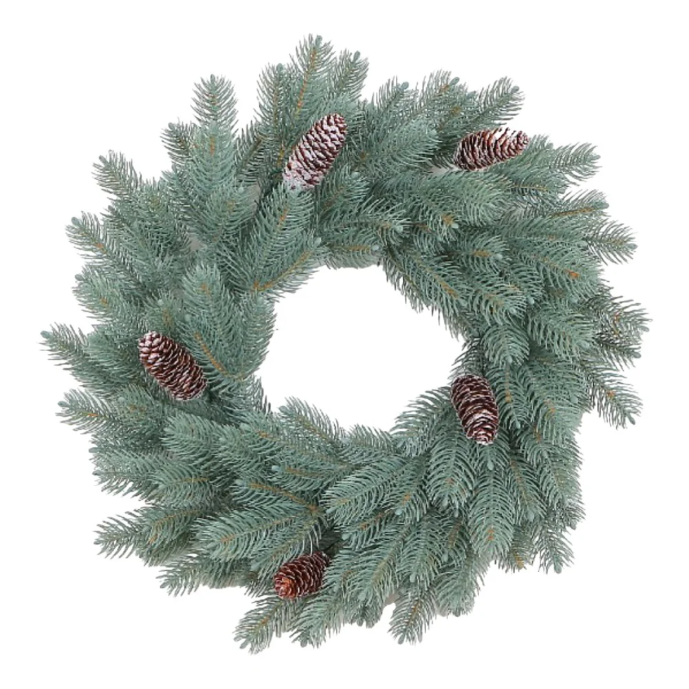 זר כריסמס דקורטיבי עם אצטרובלים - 50 ס״מ