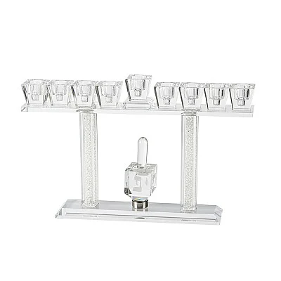 חנוכיית קריסטל סביבון 28x18 ס״מ