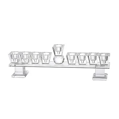 חנוכיית קריסטל עם הגבהה 27.5x9 ס״מ