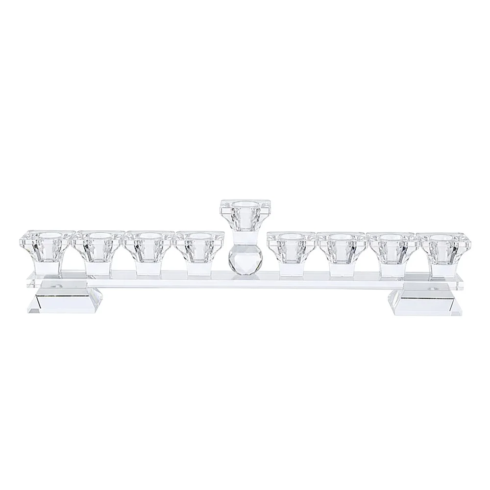 חנוכיית קריסטל עם הגבהה עדינה 37.5x8 ס״מ