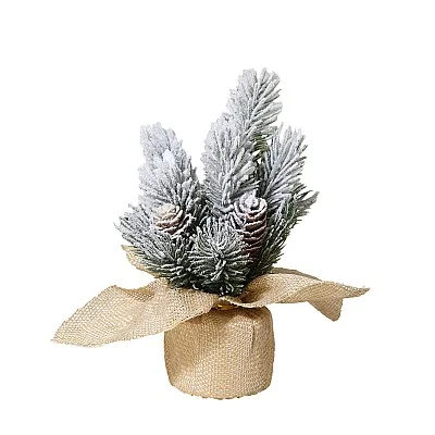 עציץ קנבס מושלג עם הצטרובלים - 20 ס״מ