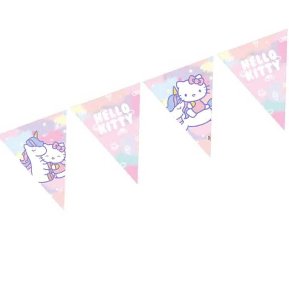באנר שרשרת משולשים 2.5מ 12יח-הלו קיטי פסטל באנר שרשרת משולשים 2.5מ 12יח-הלו קיטי פסטל
