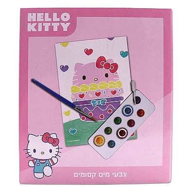 ערכת צבעי מים עם טפטפת הלו קיטי