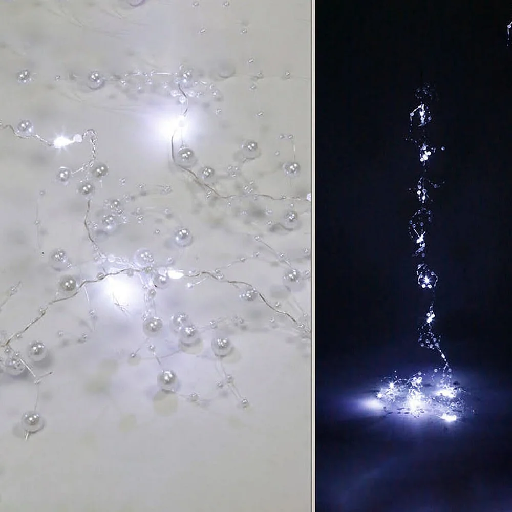 גירלנדה חרוזים לבן 15L תאורת לד 15L