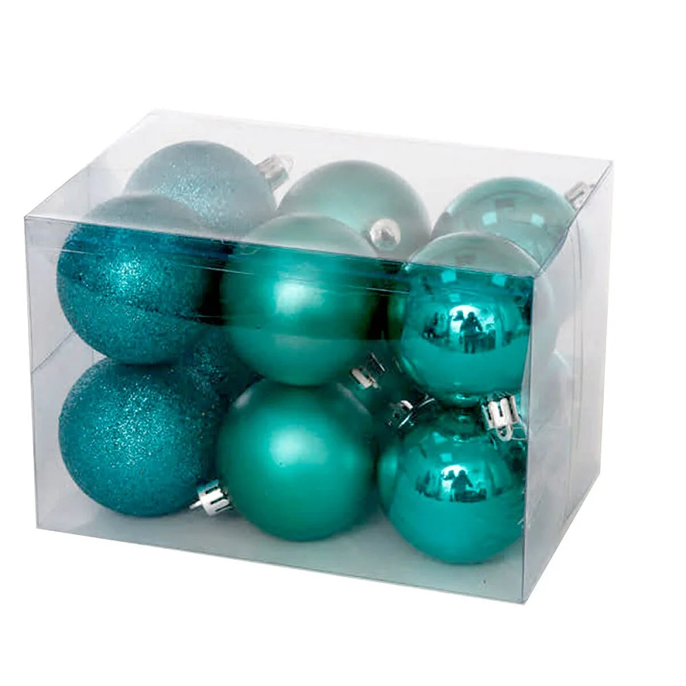 12 כדורים יוקרתיים לעץ אשוח במבחר צבעים 6 סמ 