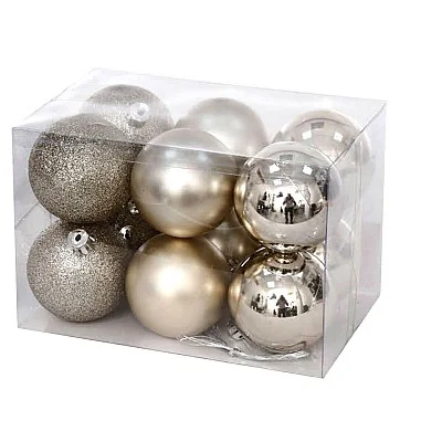 12 כדורים יוקרתיים לעץ אשוח במבחר צבעים 6 סמ