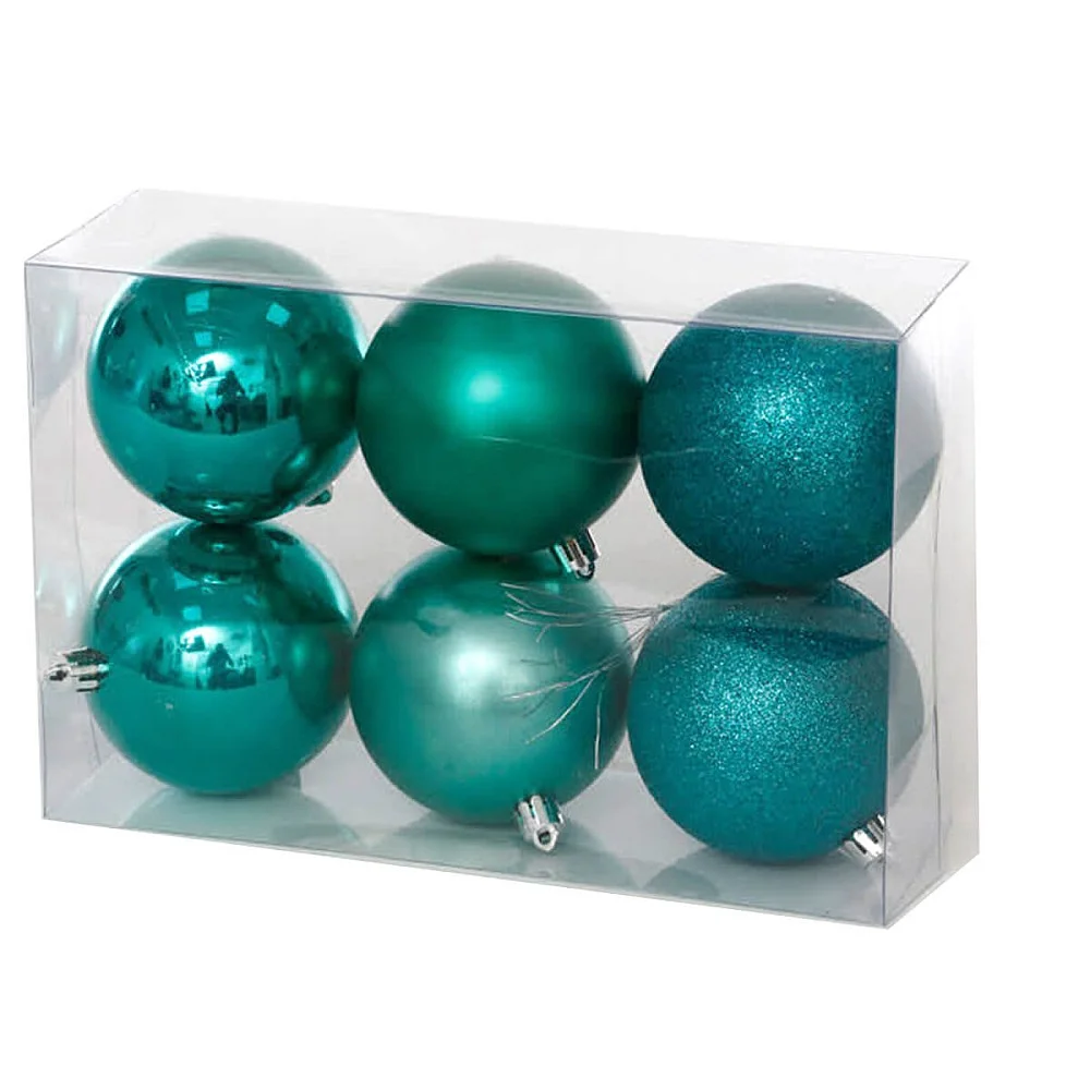 סט 6 כדורים יוקרתיים לעץ אשוח במבחר צבעים 8 סמ 