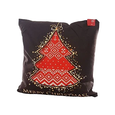 כרית עץ אשוח שחורה לחג המולד