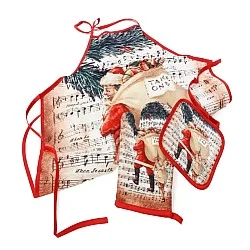 3 חלקים למטבח סינר+כפפה+תחתית לסיר