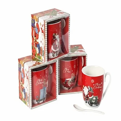 מאג וכפית פורצלן באריזת מתנה 4 בקרטון