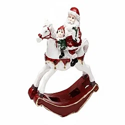 בובת סנטה על סוס 1/ (12x11x10 ס"מ)
