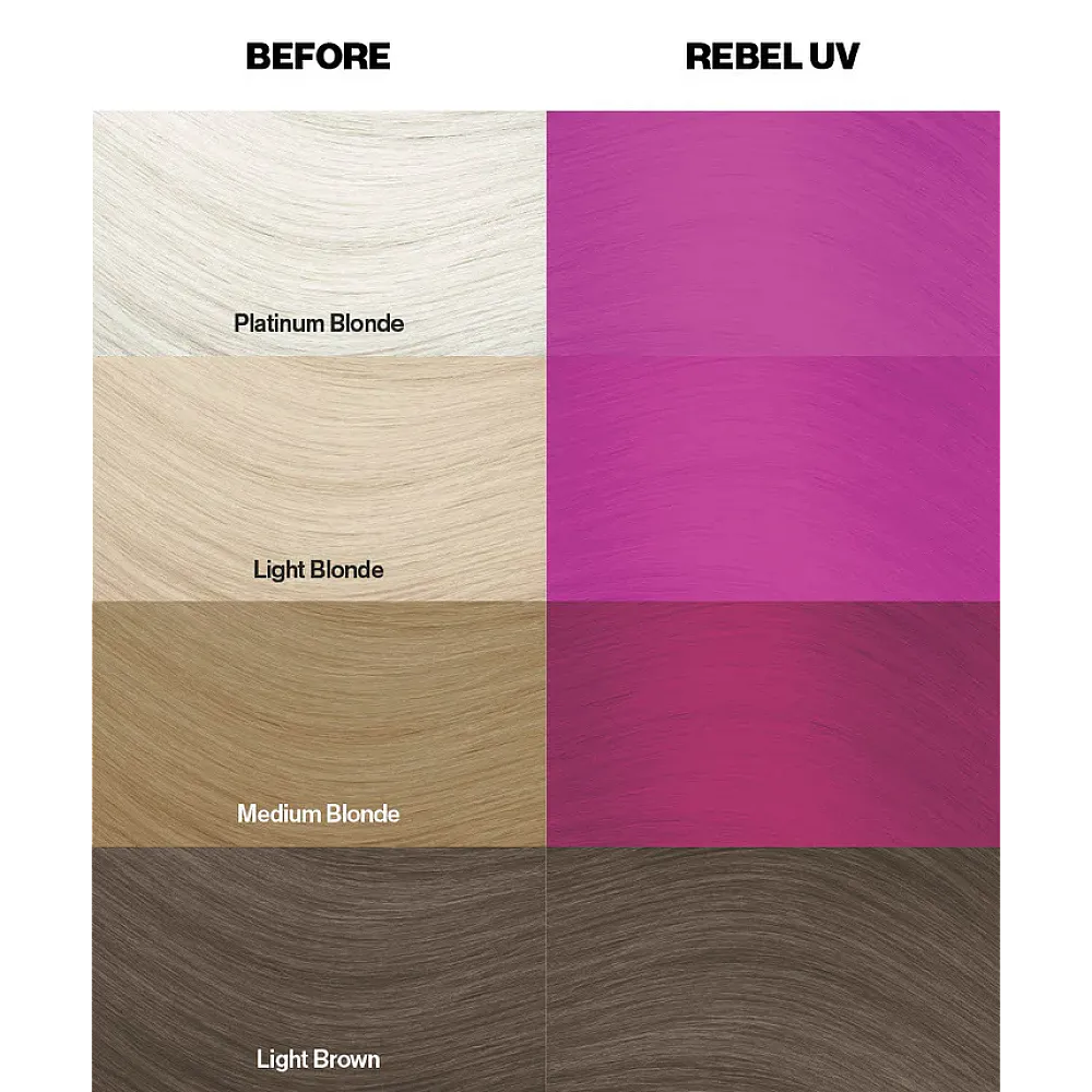 צבע שיער ורוד ניאון רבל UV Rebel