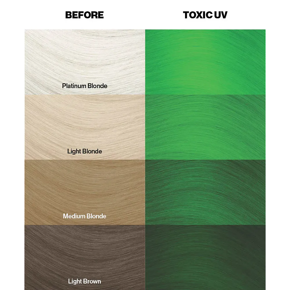 צבע שיער ירוק ניאון זוהר| Toxic UV