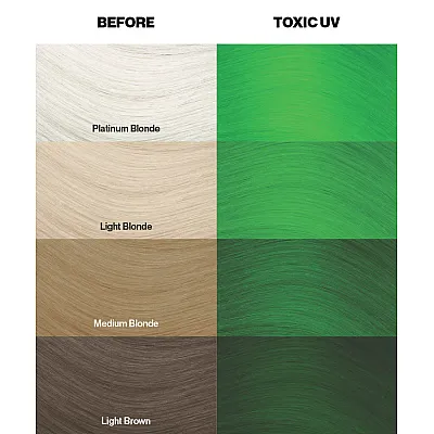 צבע שיער ירוק ניאון זוהר| Toxic UV