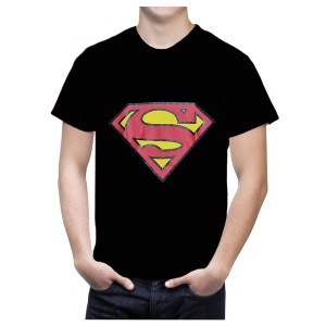 חולצת סופרמן לוגו שחורה
