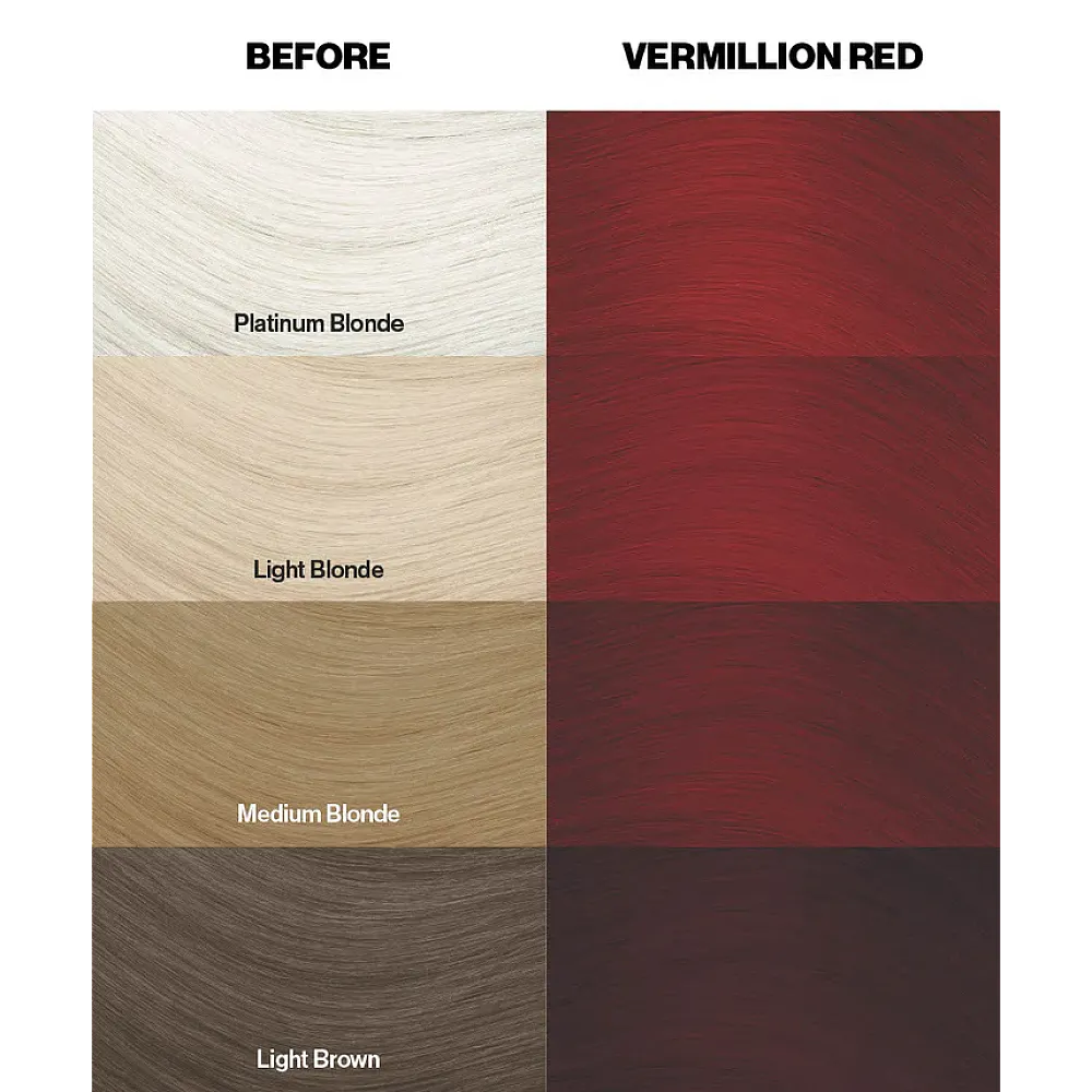 צבע שיער אדום ורמיליון Vermillion Red