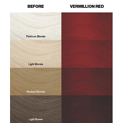 צבע שיער אדום ורמיליון Vermillion Red