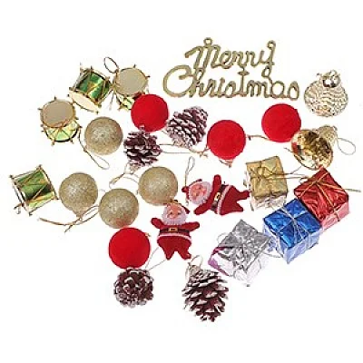 מארז קישוטים Merry Christmas צבעוני - 4 ס״מ