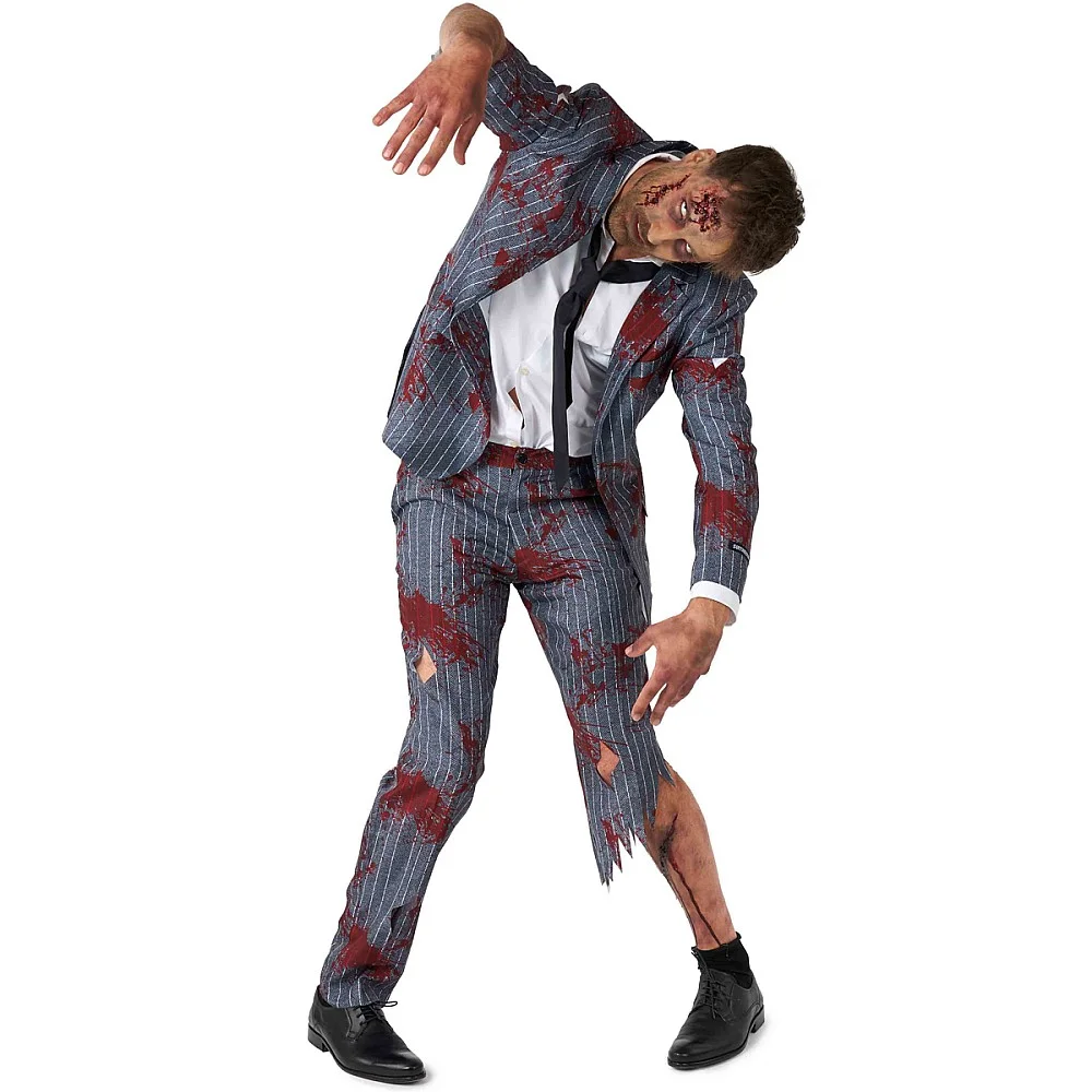תחפושת חליפת זומבי מחויטת עם קרעים תחפושת חליפת זומבי מחויטת עם קרעים