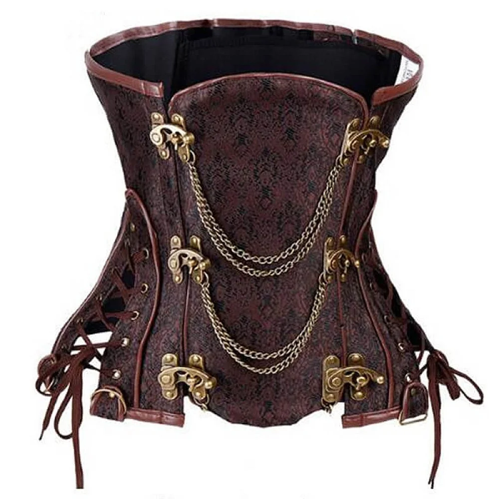מחוך Steampunk underbust חום מחוך Steampunk underbust חום