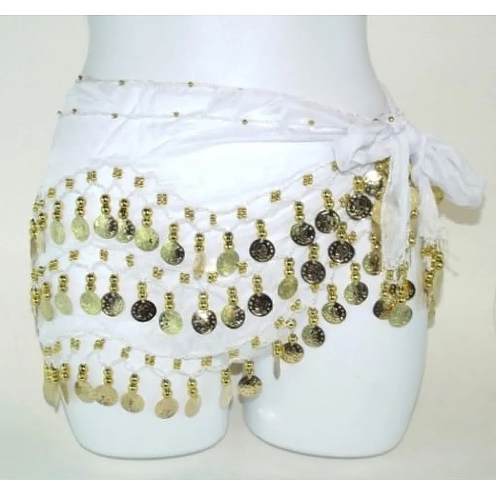 חצאית רקדנית בטן בצבע לבן