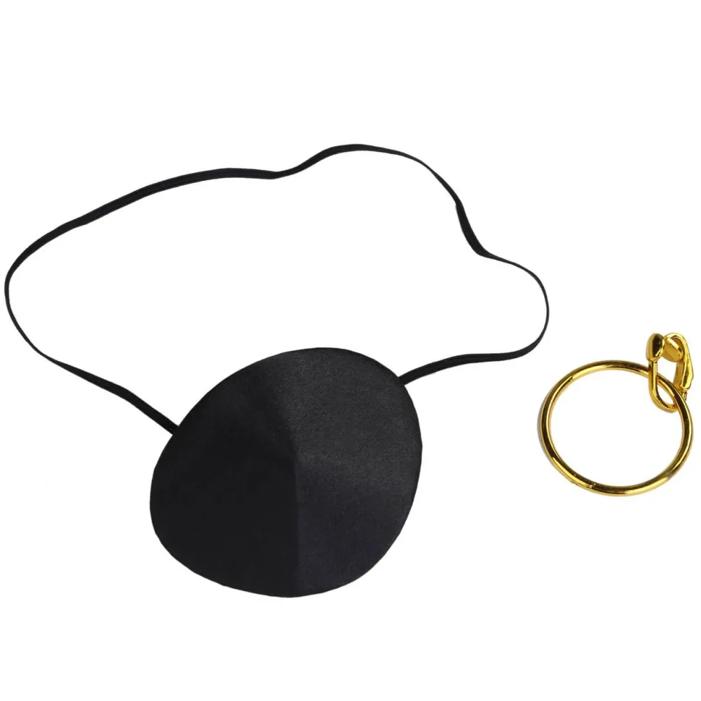 סט רטייה ועגיל לפיראט לתחפושת