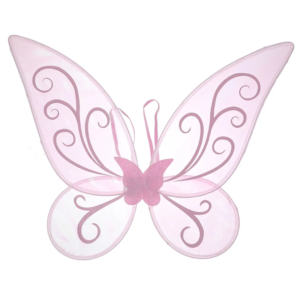 כנפי פייה ורוד מעוטרות + תאורה צבעונית