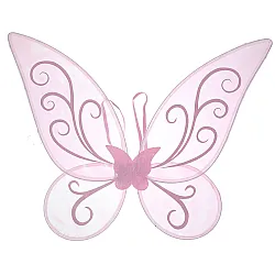 כנפי פייה ורוד מעוטרות + תאורה צבעונית