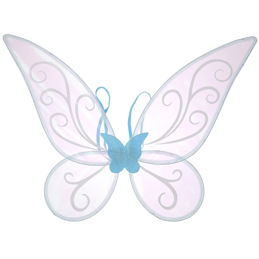 כנפי פייה תכלת מעוטרות + תאורה צבעונית