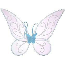 כנפי פייה תכלת מעוטרות + תאורה צבעונית